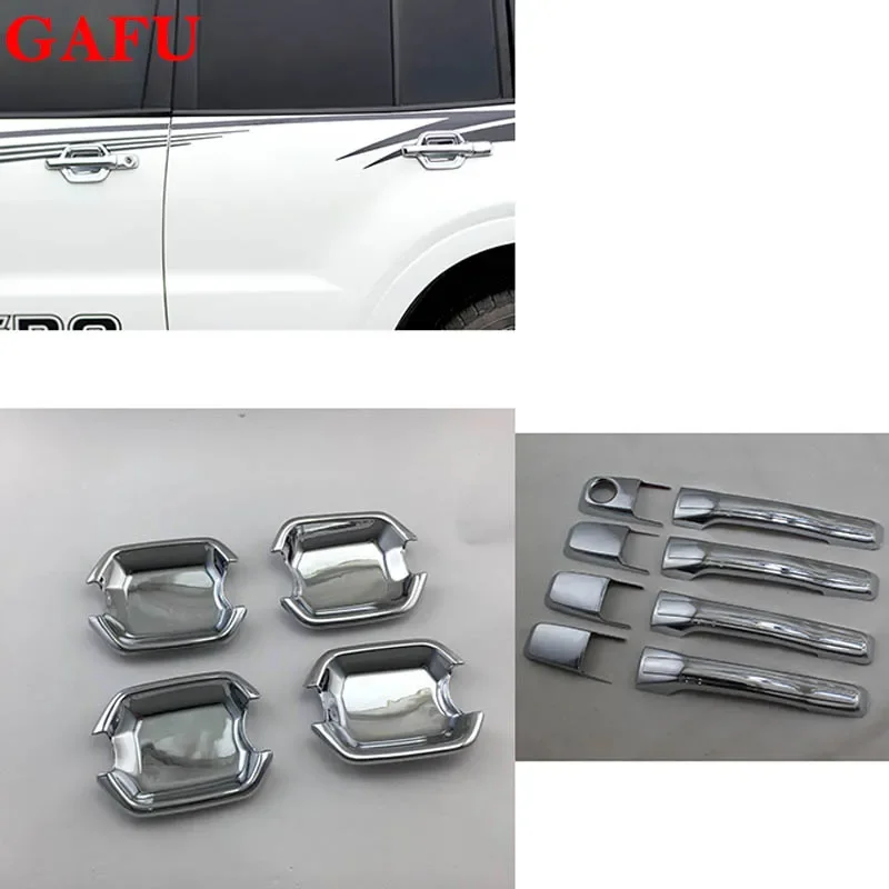 Car Door Handle Bowl Cover Trim Panel ABS Chrome for Mitsubishi Pajero 4 IV V93 V95 V97 V98 2007 2009 2012 2019 2020 Accessories