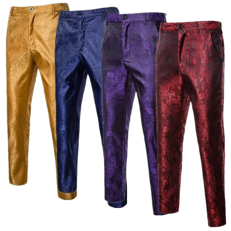 بنطال بدلة جاكار رفيع جديد للرجال لعام 2025، مناسب لحفلات الزفاف والرقصات والمناسبات الحفلات