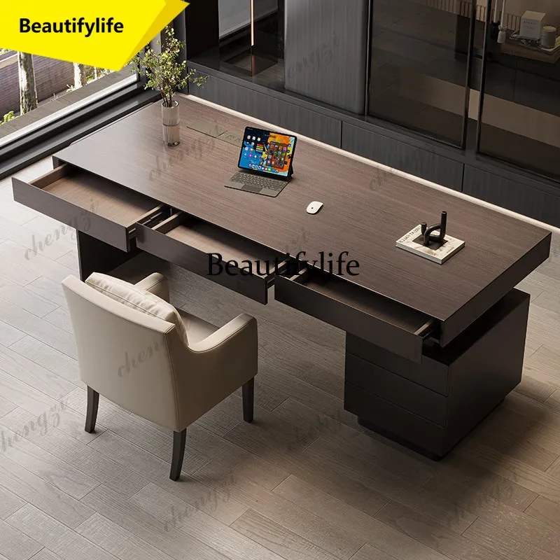 

A17 Italian Minimalist Computer Desks Study Solid Wood Italian Living Room Office Desk High-End Office Furniture escritorio
