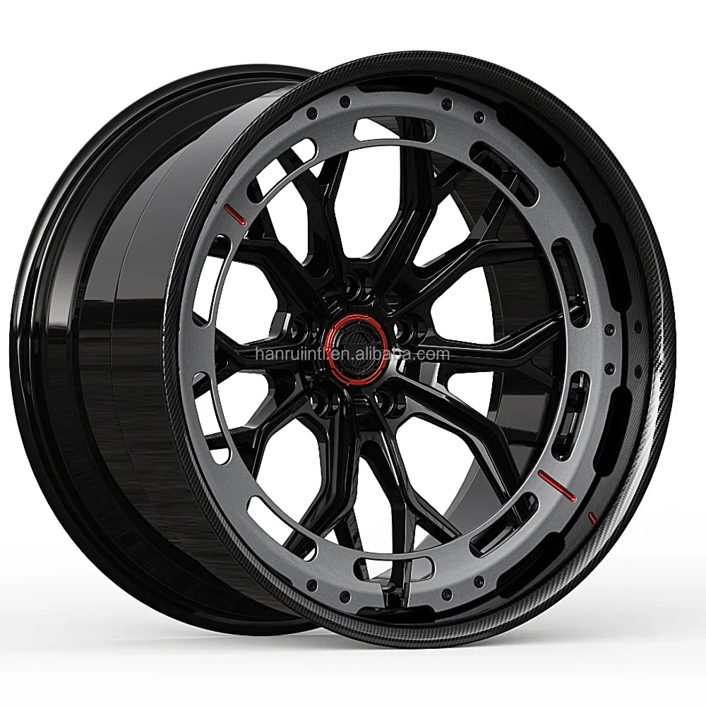 

customizable deep concave monoblock 2 piece forged wheels with aero ring deep dish rims for evo hurancan r8 c8