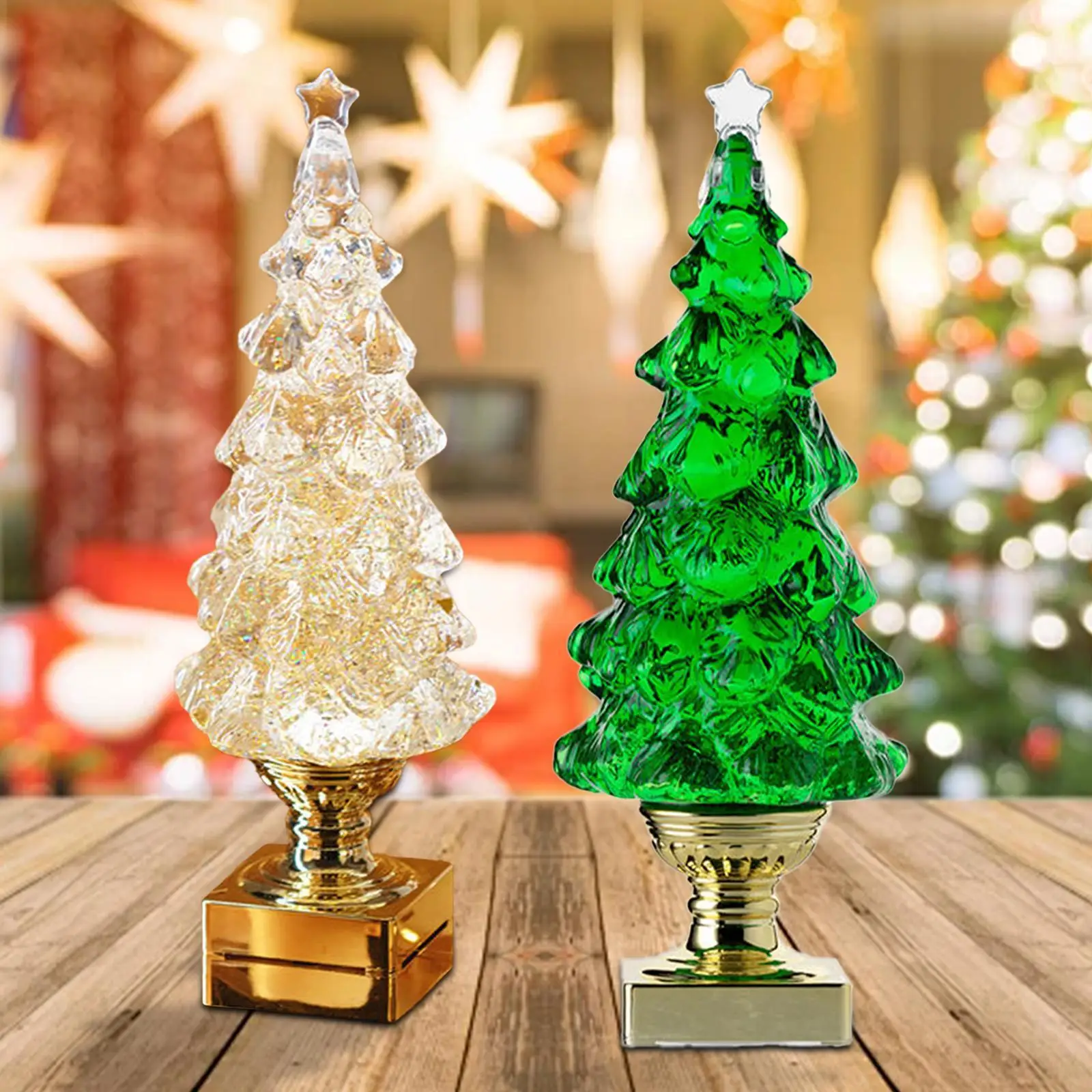 

Light up Christmas Tree Snow Globe Cute Xmas Decor for Office Family Friends