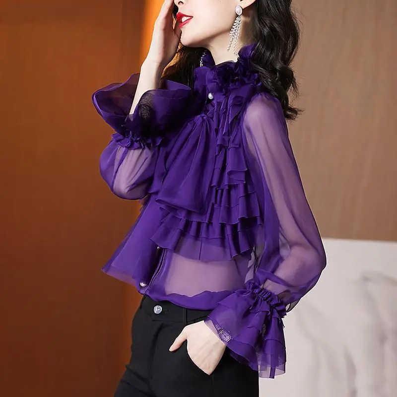 Women\'s Clothing 2023 New Solid Color Interior Lapping Ladies Tops Korean Solid Color Blouse Fashion Spring Autumn Thin T-Shirts