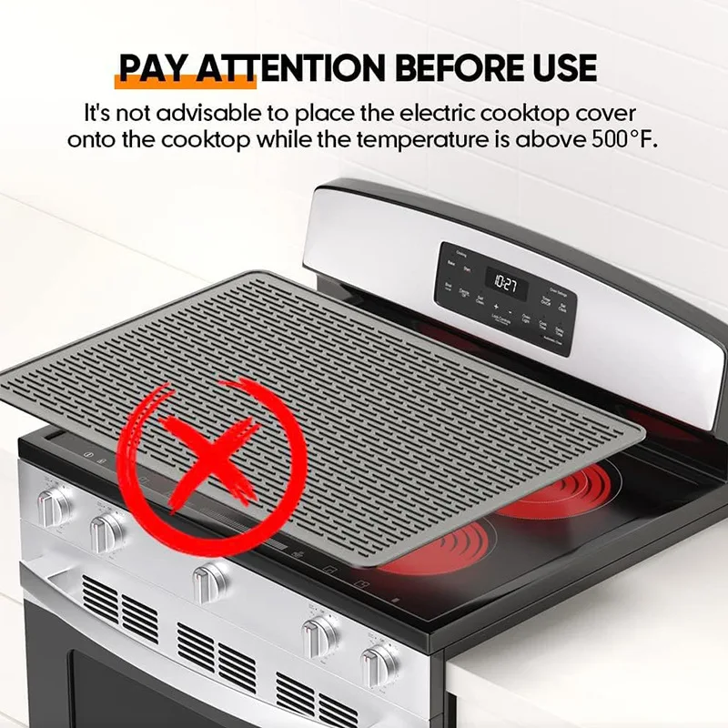 Silicone Cooktop Cover Protective Mat Countertop Dish Drain Mat Non-Slip Cooktop Mat Heat Insulation Mat