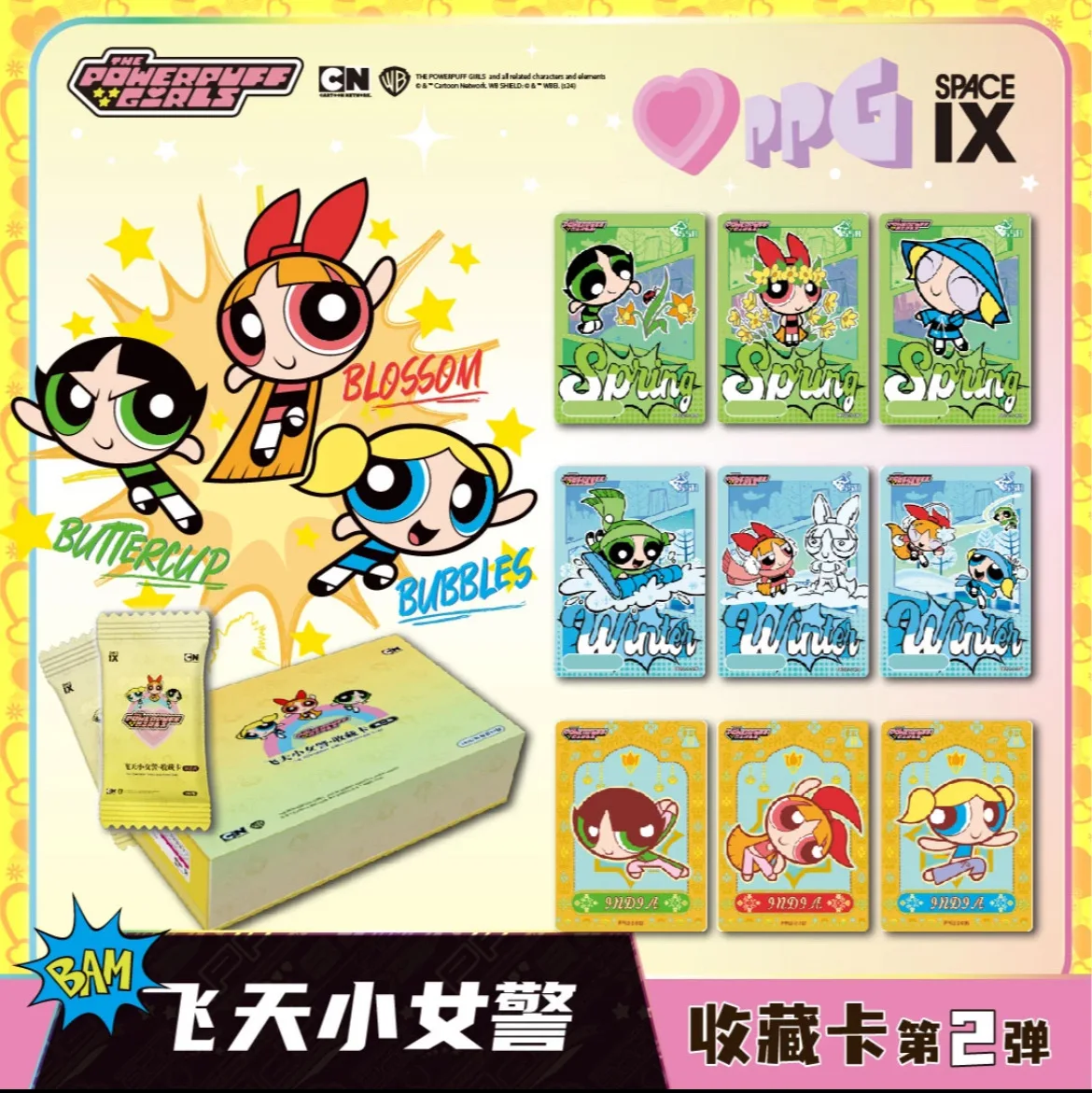 SPACE IX Vol.2 The Powerpuff Girls Cards Anime Collection Cards Mistery Box Board Games Toys Birthday Gifts for Boys and Girls