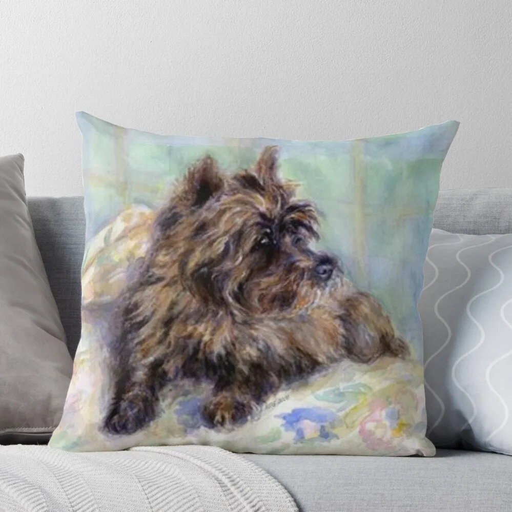 

Cairn Terrier Dog Portrait Throw Pillow Decorative Cushion Embroidered Cushion Cover Custom Cushion