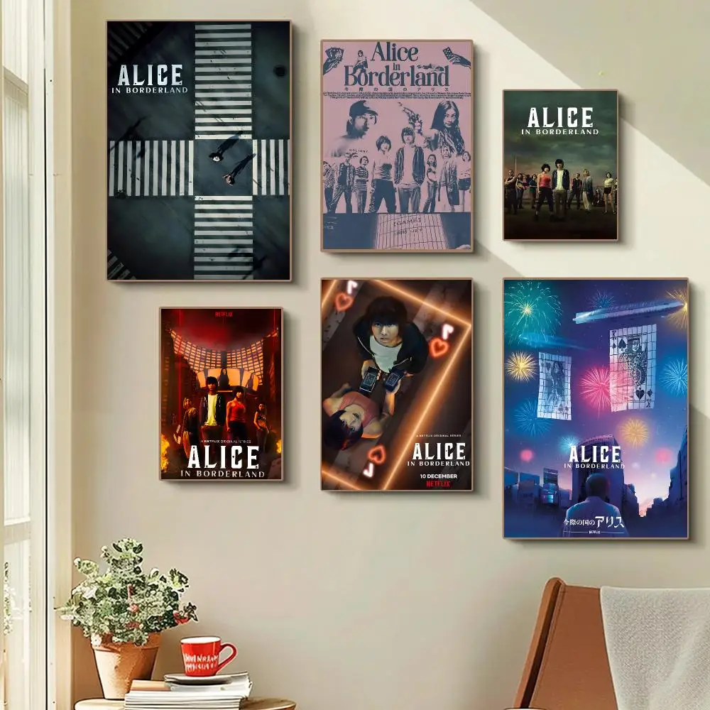 Alice in Borderland TV Series Survival Poster Self-adhesive Advanced Aesthetic Printing Paper Wall Art for Living Room HomeDecor