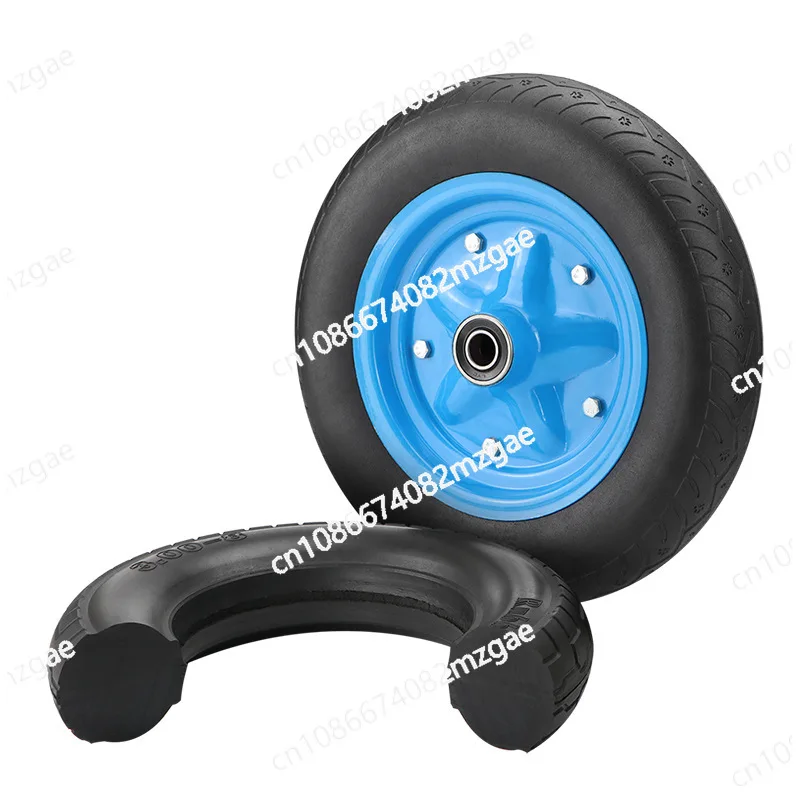 عربة صناعية ذات عجلات صلبة شديدة التحمل 300-8 مع عجلات مطاطية ممتازة - شاحنة يدوية لوجستية احترافية مقاس 14 بوصة