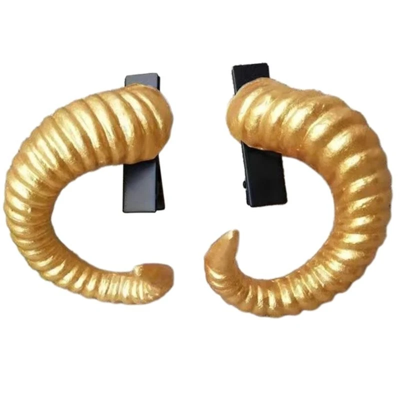 

1pair Gothicism Demons Horn Headpiece Halloween Cosplay Headwear Sheep Horn Headdress Hair Accessories