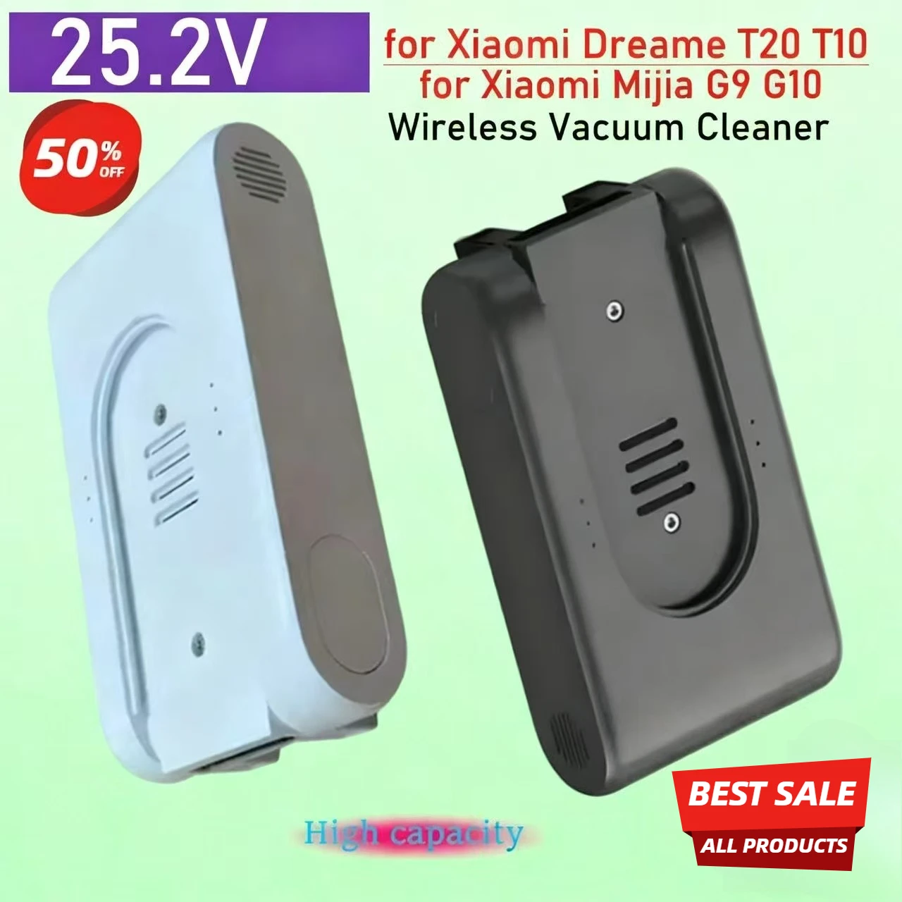 

25.2V Rechargeable Lithium Battery for Xiaomi Mijia G9 G10/ for Xiaomi Dreame T10T20 Wireless Vacuum Cleaner Replacement Battery