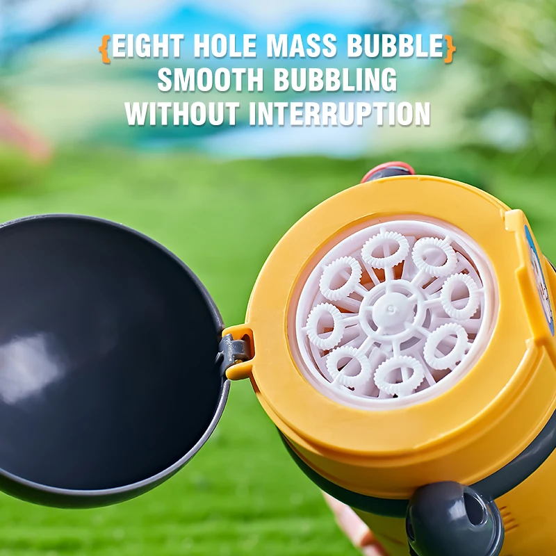 Juguete eléctrico de burbujas, máquina automática porosa de burbujas con luces, sonido, fiesta al aire libre, juguetes para soplar burbujas de jabón para niños, regalos