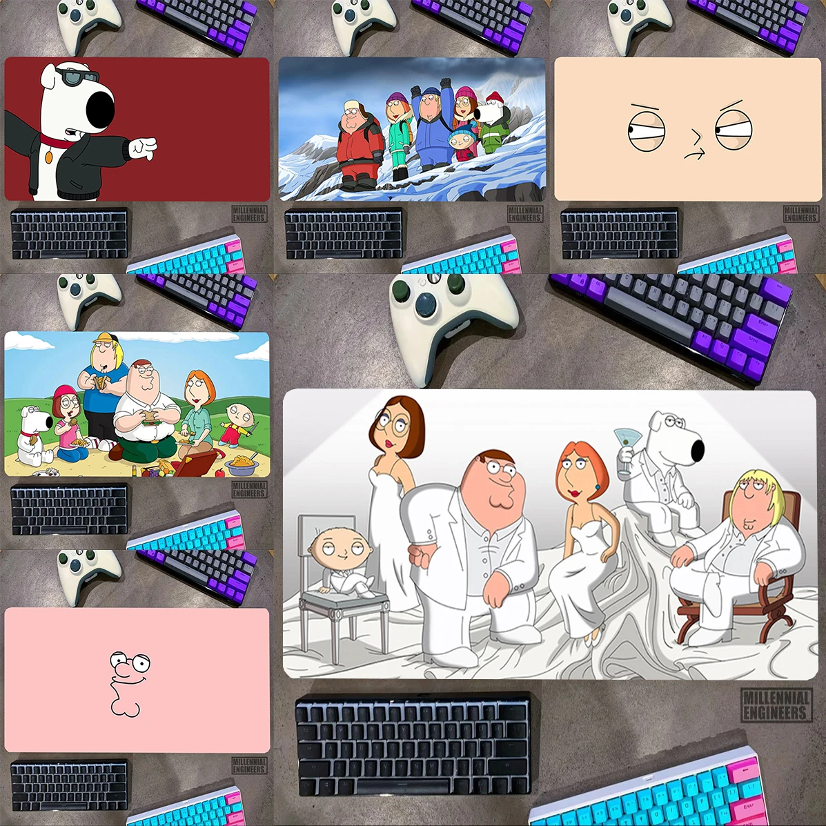 Funny F-Family Cartoon G-Guy Mouse Pad Keyboard Big Mousepepad Office Accessories Gaming Mats Mousepad Gamer Desk Mat Extended