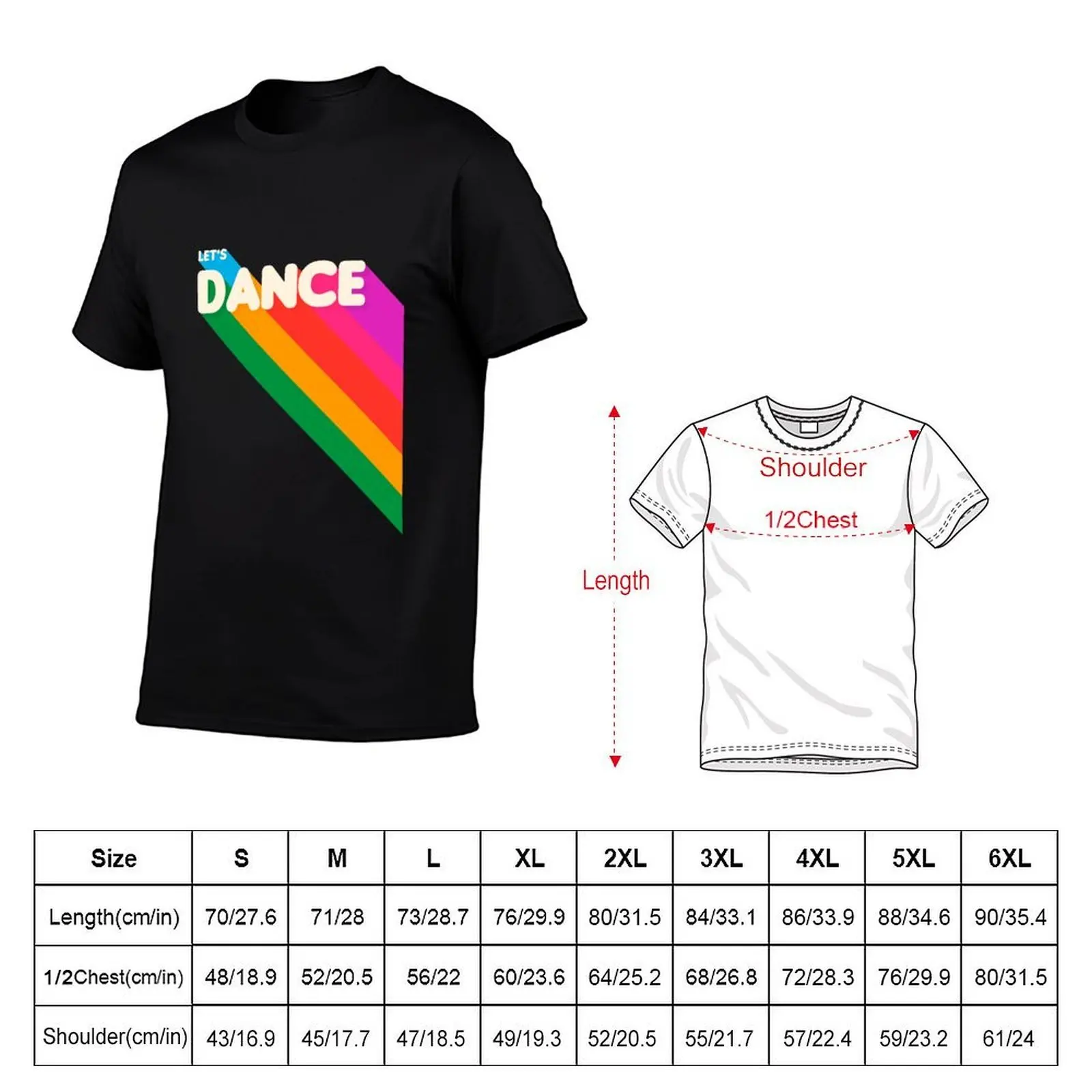Rainbow dance typography T-Shirt anime tshirt man clothes shirts men