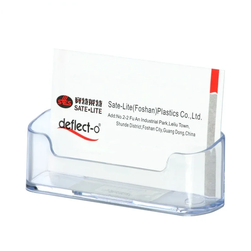 1 Pcs Clear Desk Shelf Box Storage Display Stand Acrylic Plastic Transparent Desktop Business Card Holder Place Card Holder