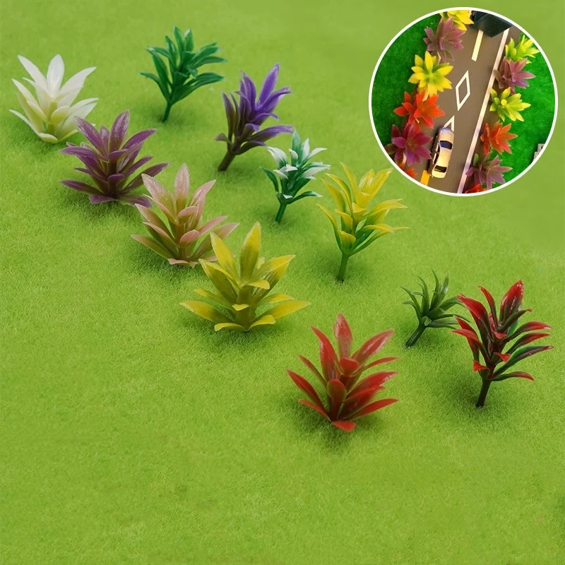 50 ชิ้น Mini Plant รุ่นประดิษฐ์ดอกไม้หญ้าต้นไม้ DIY Bush ภูมิทัศน์ตกแต่งสวนฝนอาคารทิวทัศน์ตกแต่ง Diorama