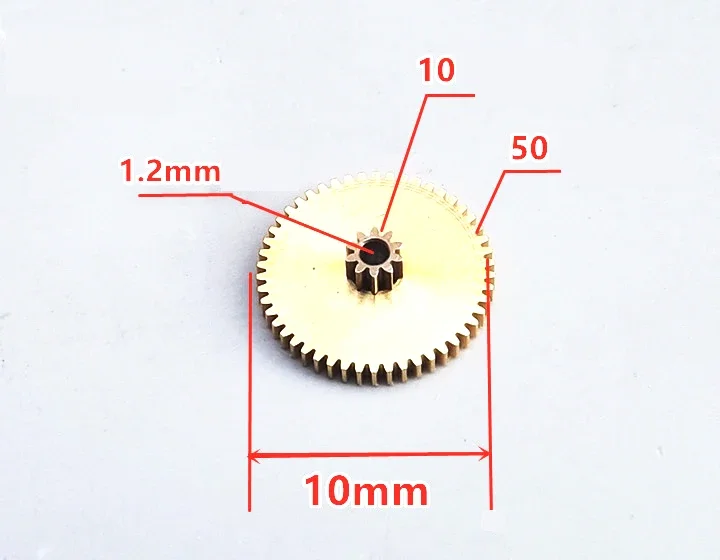 DasMikro Das87 6 pezzi M0.2 ottone 10T-50T ingranaggio cilindrico