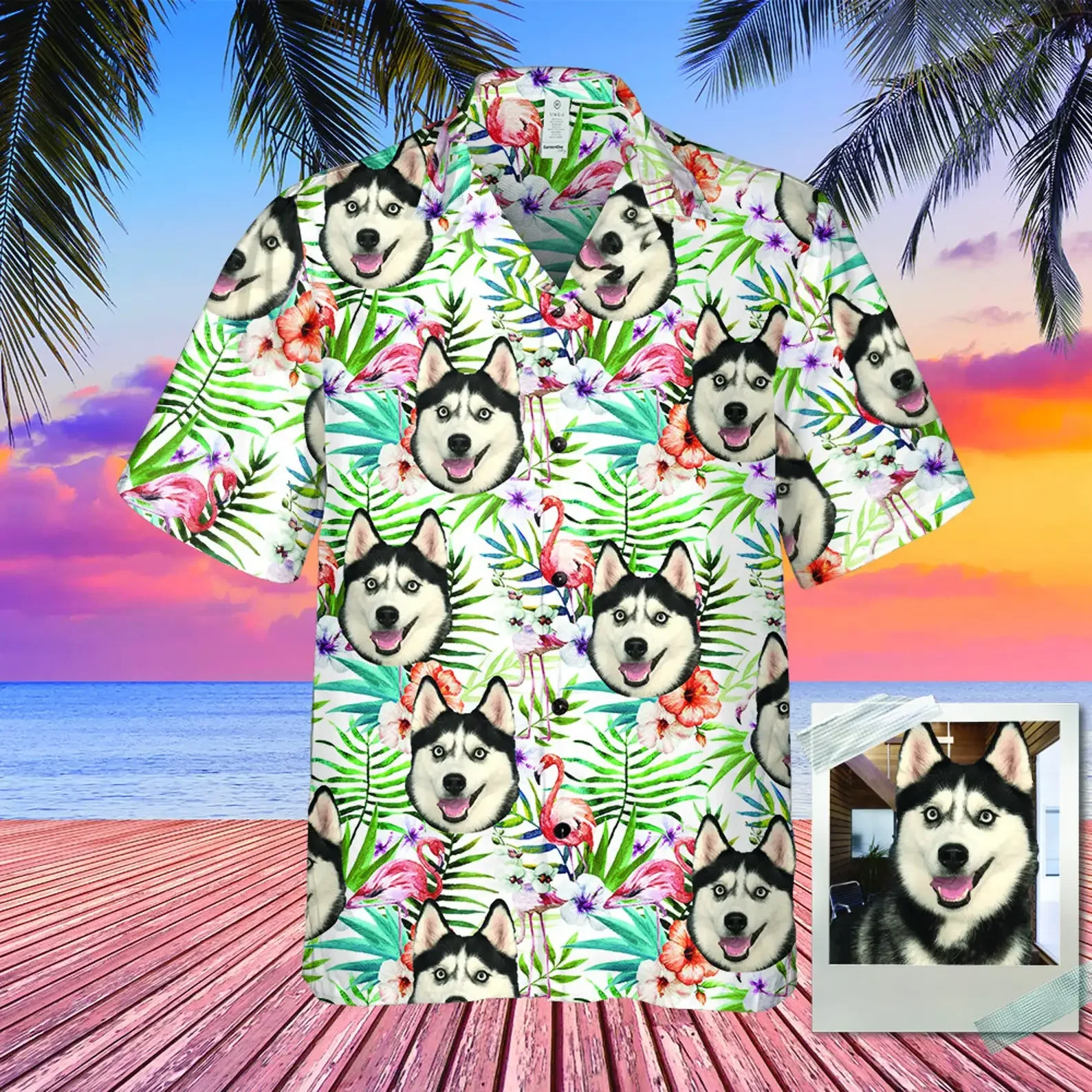 2024 Men's Hawaii Shirt New Tropical Leaves And Pets - Personalized Dog And Cat Unisex Diy Men's And Women's Shirts