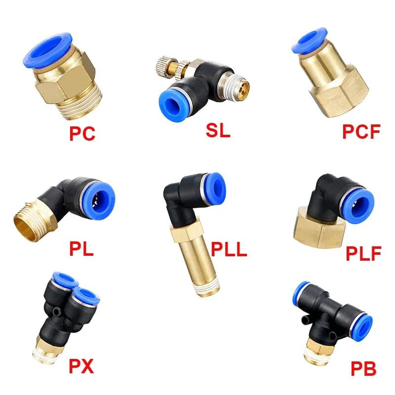 1pcs Pneumatic Quick Connector PC PCF PL SL PB 4MM-12mm Hose Tube Air Fitting 1/4\