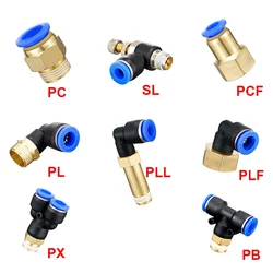 1pcs Pneumatic Quick Connector PC PCF PL SL PB 4MM-12mm Hose Tube Air Fitting 1/4