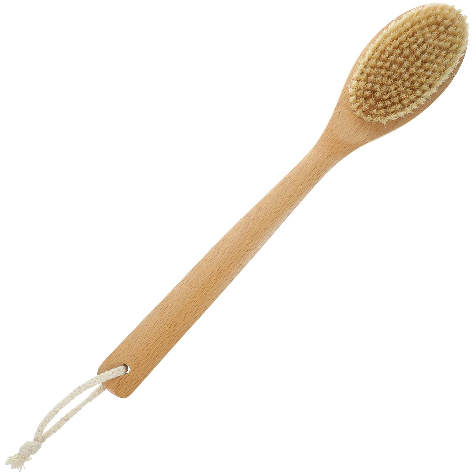

Boar Bristle Bath Brush Long Handle Shower Hair Scrubber Back Washer Exfoliating Body Bristles Portable Bathroom Use