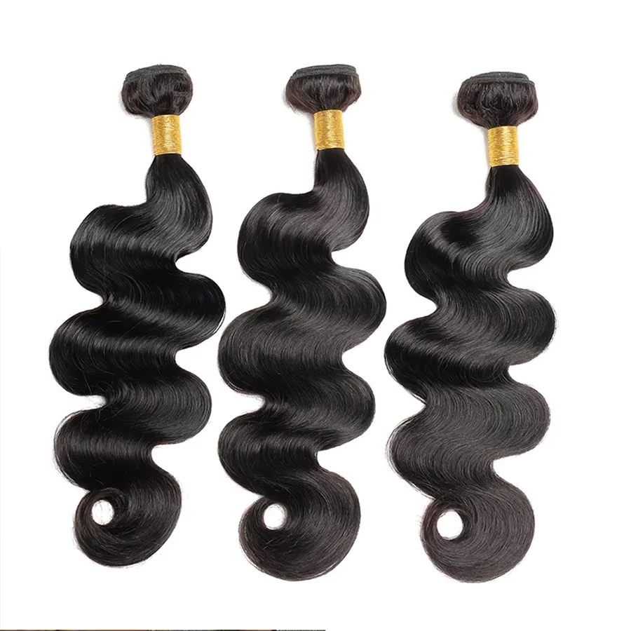 Body Wave มนุษย์ผมบราซิลผมรวมกลุ่ม 100% สีดําธรรมชาติต่อผมมนุษย์ 2 3 4 PCS ชุด