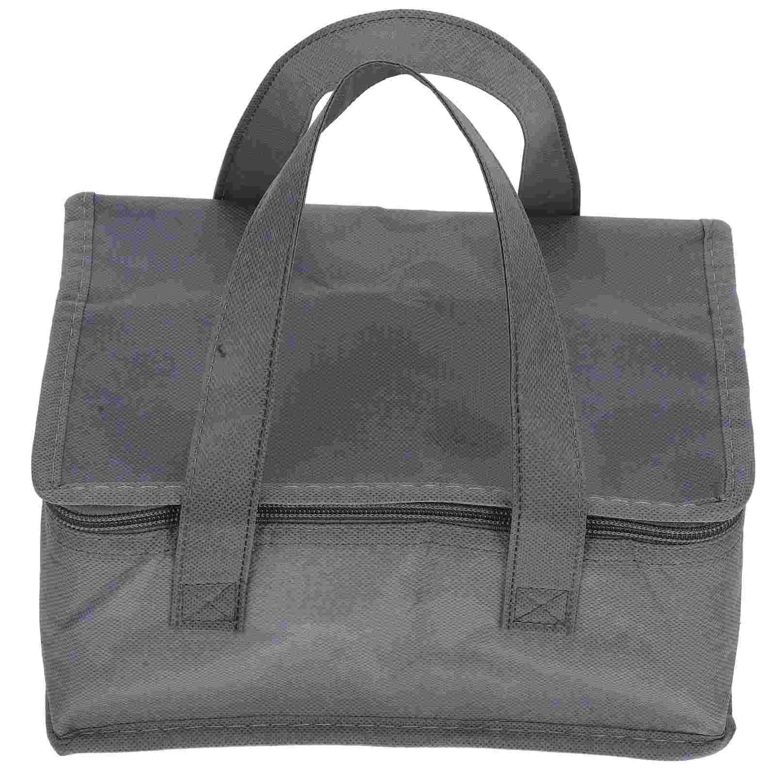 

Lunch Cooler Bag Tote Bags Portable Square Small Grey Aluminum Foil for Women Nurse