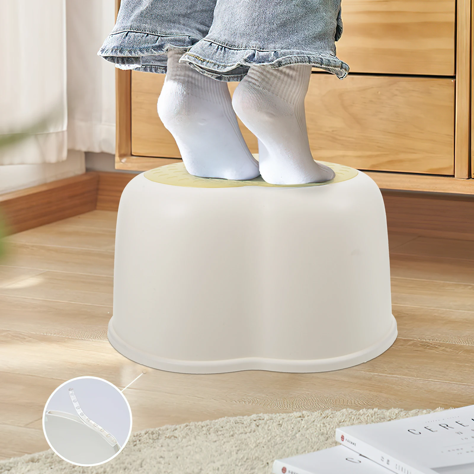 Tabouret antidérapant enfants repose-pieds en plastique petits tabourets assis repose-pieds Aldult pour enfants tout-petits bureau petit