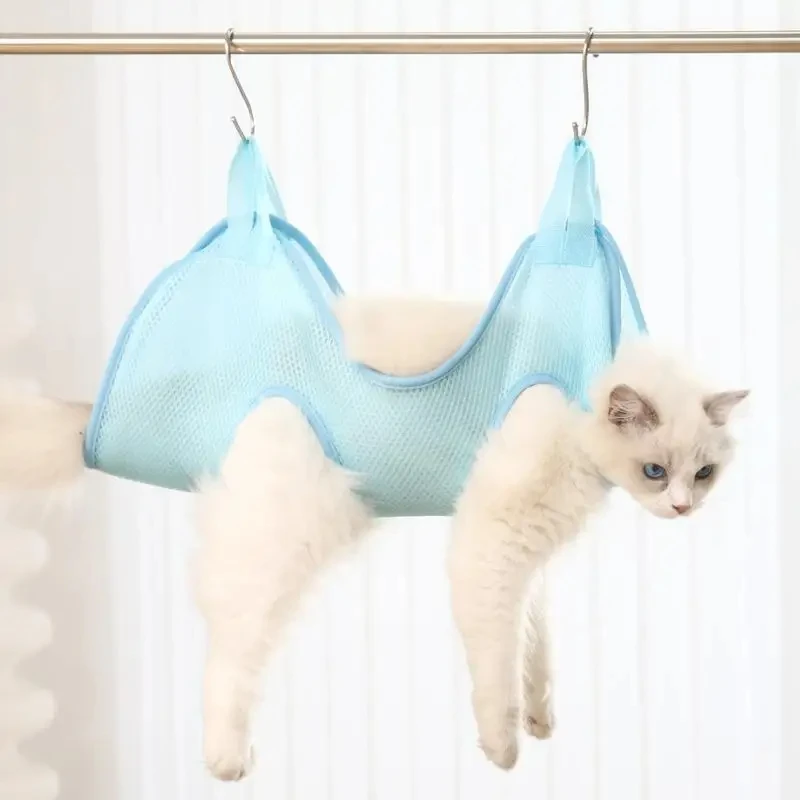 Chat chien toilettage coupe d'ongles anti-rayures morsure sac fixe coupe de bain sac de retenue beauté pour animaux de compagnie hamac suspendu ensemble de fournitures pour animaux de compagnie