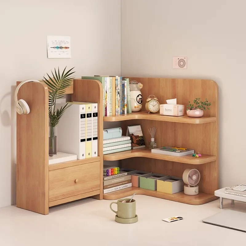 

Multi-functional Desktop Bookshelf Corner Holder for Students and Home Use Desktop Storage Rack for Books and Stationery