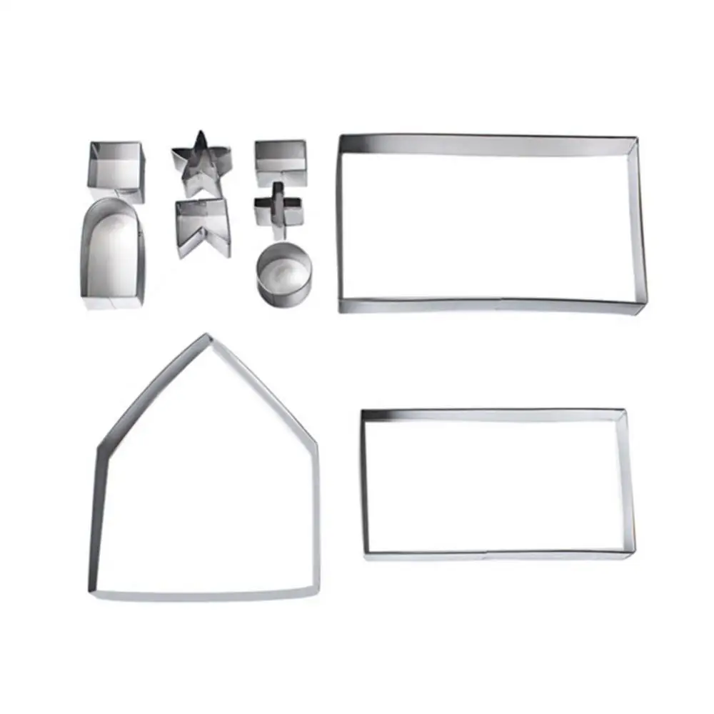 Gingerbread House Cookie Cutter Set Stainless Steel Biscuit Cutter Baking Tool Kitchen Bakeware for Home Christmas