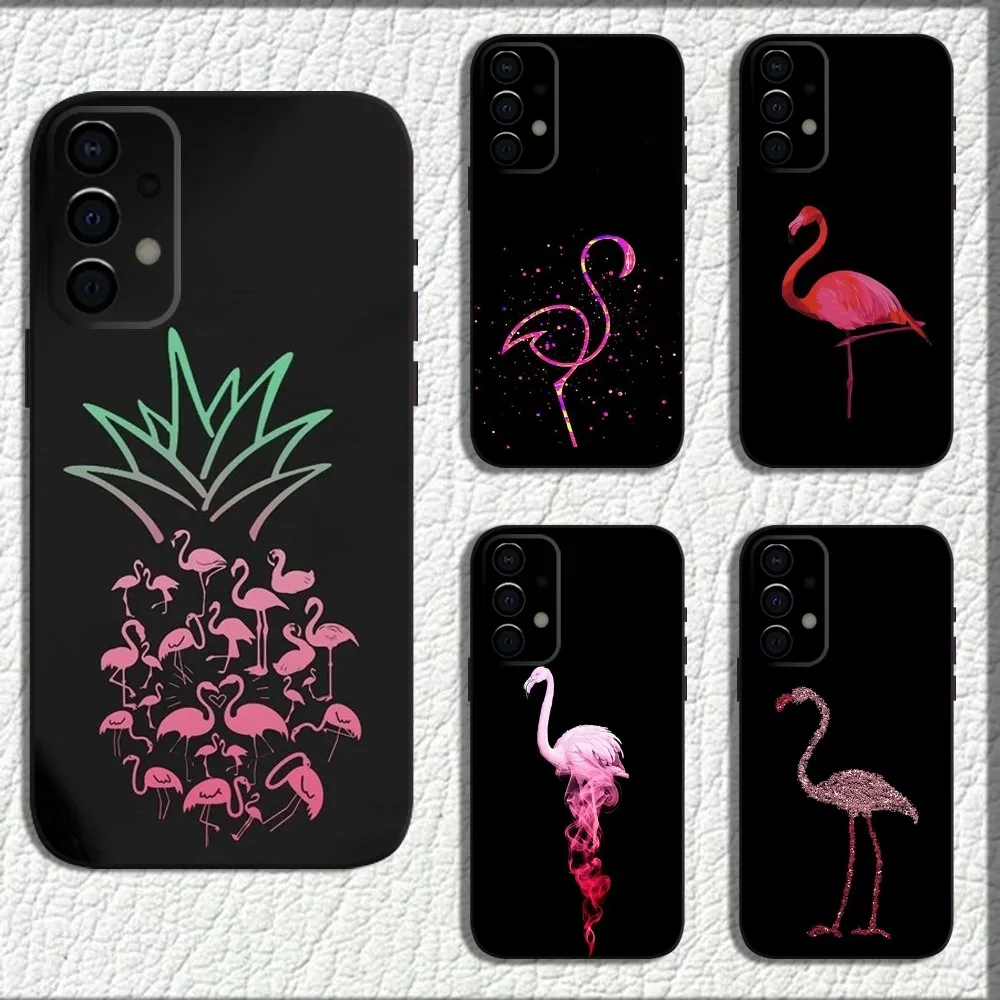 

Flamingo Artistic Pattern Phone Case For Samsung Galaxy A13,A21s,A22,A31,A32,A52,A53,A71,A80,A91 Soft Black Shell