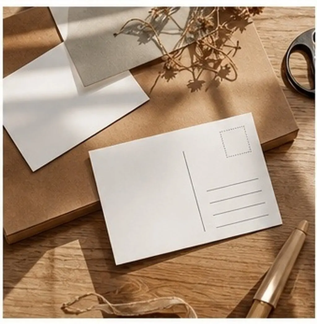 50Sheets Blank Postcards Kraft Paper Printable One Side Address Space Stamp Ready for Travel Birthday Thank You Business