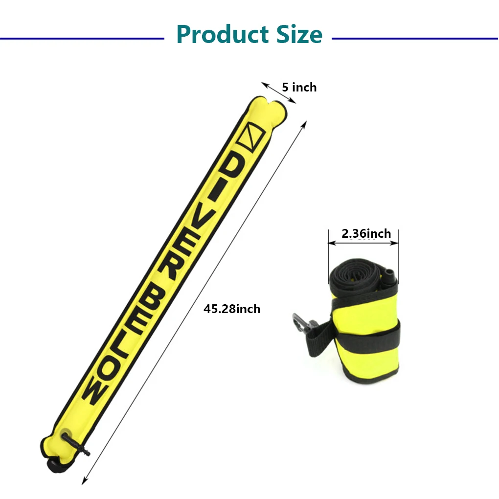 Boa di segnalazione di superficie Scuba Diving con gancio girevole tubo di segnale di salsiccia SMB ugello gonfiabile accessorio galleggiante per