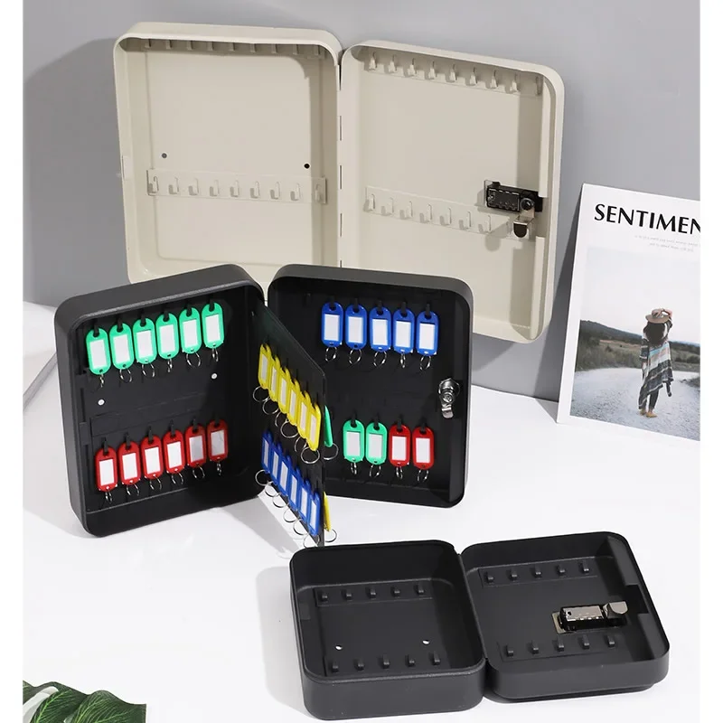 20/28/36 Keys Safe Box Metal Spare Car Keys Storage Organizer Code/Key Lock Wall Mount For Home Office Factory Store Aparment