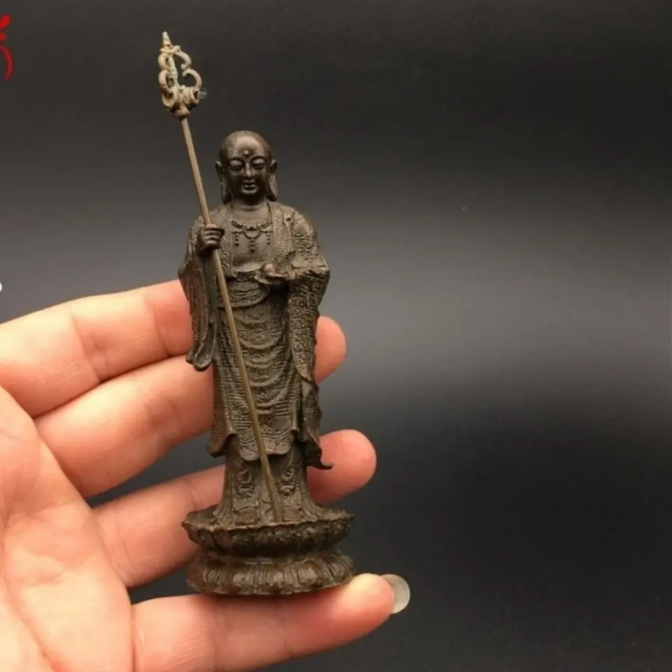 Bronze Buddha statue of Kizo King Buddha, dedicated to Jiuhua Mountain Kizo King Bodhisattva bronze statue home ornament