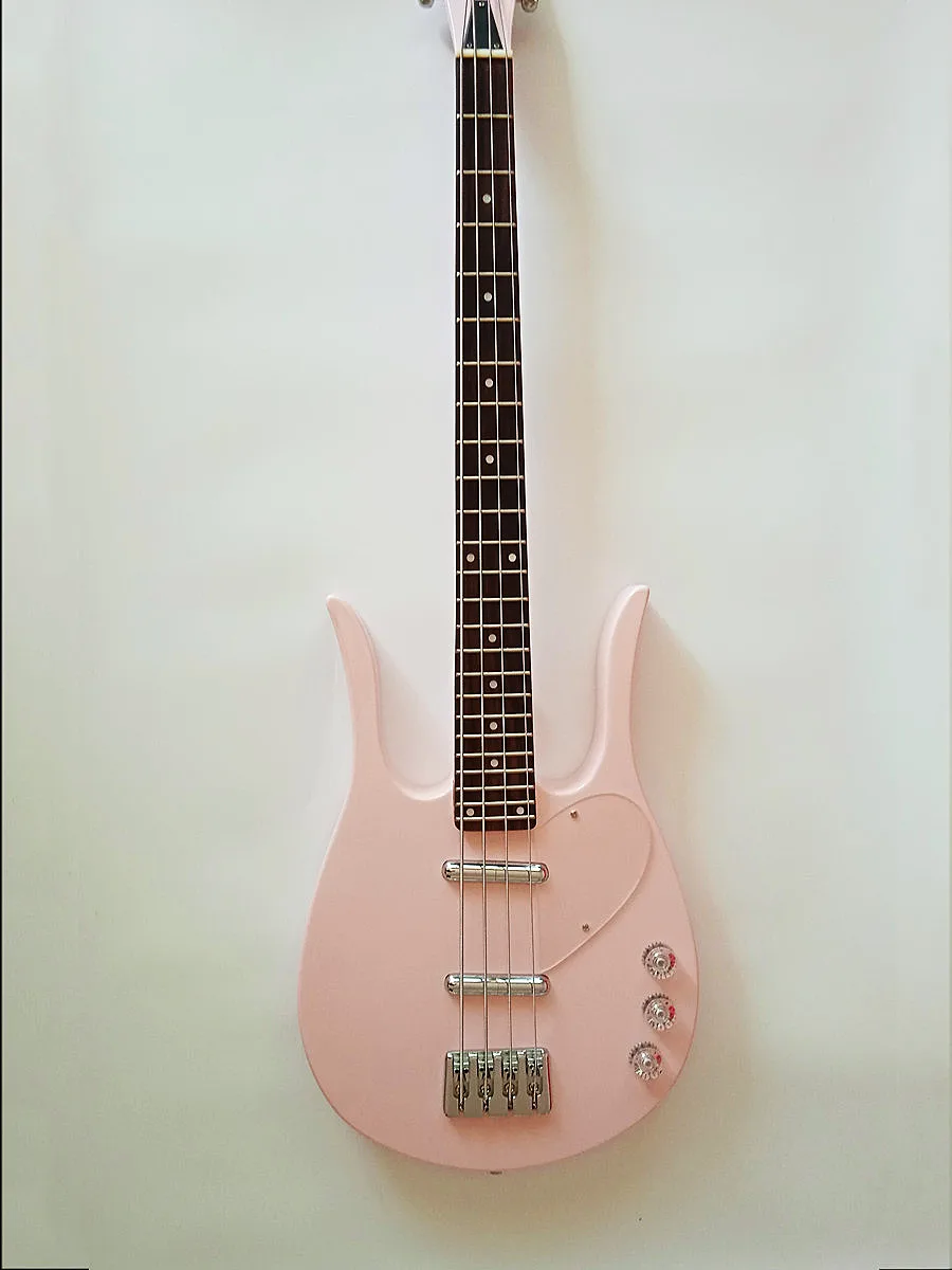 Electric Guitar dan-electro Bass longhorn Light pink