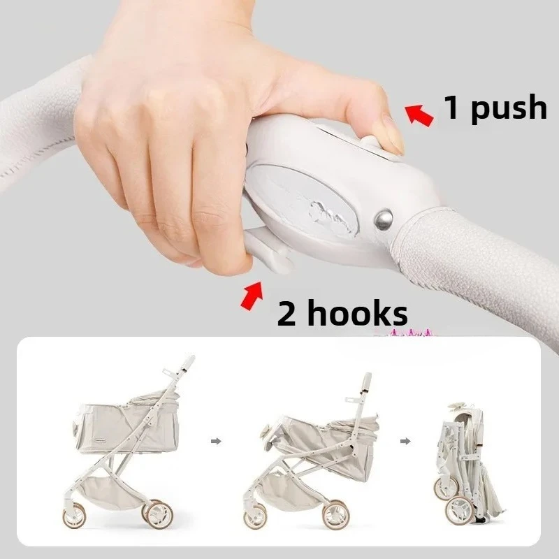 Outdoor Pet Stroller Pram One Click Folding Stroller Dog Cat Lightweight Trolley Small Pets Travel Breathable Puppy Supplies