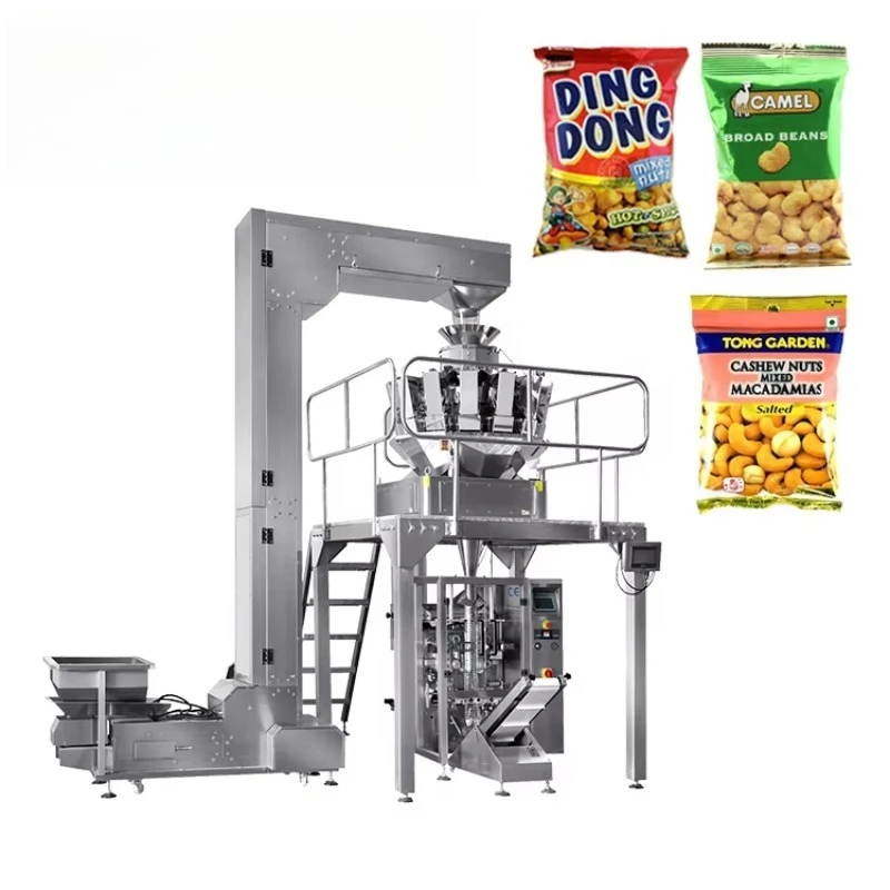 Multihead Weigher Hoist Potato Chips VFFS Packer for Tear Bag Snack Weighing Bagging Production Line Custom