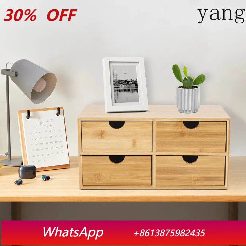 

4-drawer Desktop Organizer,Minimalistic Bamboo Desktop Drawers,Storage Organization Box or Office Classroom Study