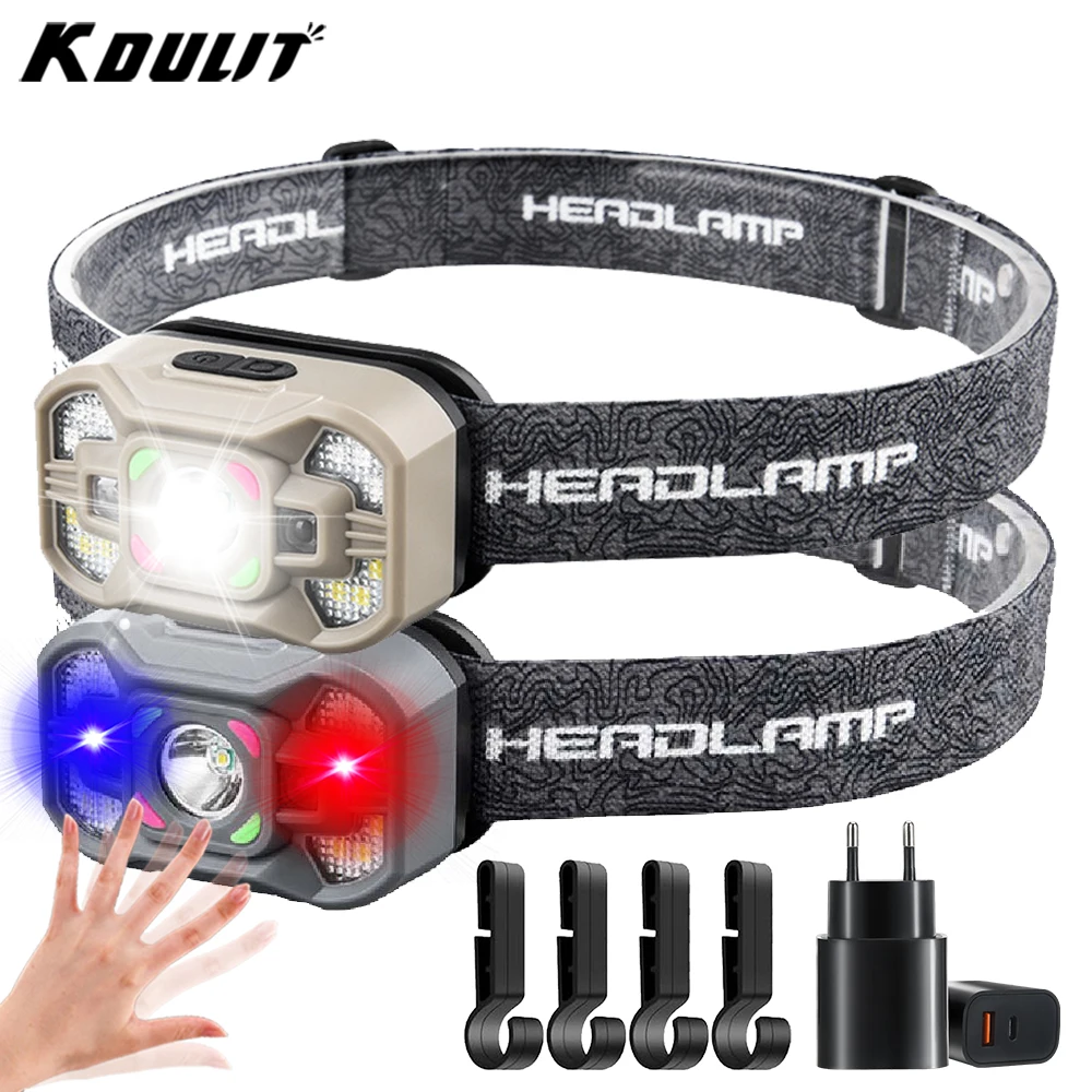 

COB+XPE LED Induction Headlamp USB Rechargeable Head Flashlight Waterproof Headlight Head Torch for Outdoor Fishing Running