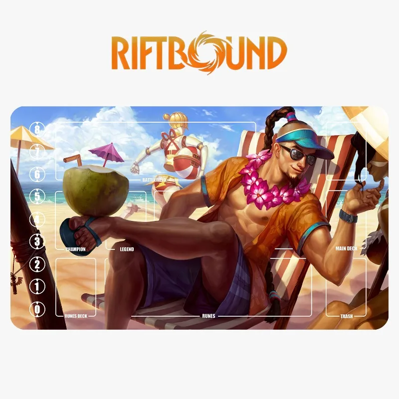 جديد Riftbound Leesin سلسلة 600x350 مللي متر لاعب واحد الميدان بطاقة معركة Playmat بطاقة شبكة مخيط حافة لوح مطاطي لعبة حصيرة لعبة #5