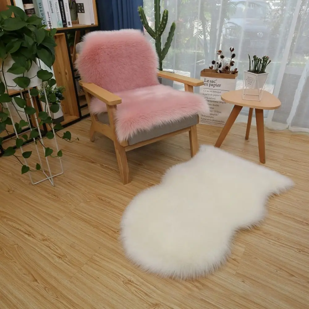 New Imitation Wool Long Hair Carpet Floor Protection Non Slip Sheepskin Rug Soft Rugs Bedroom Mats Faux Fur