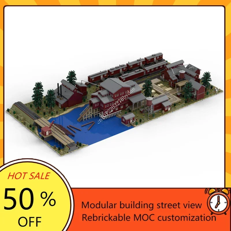 

35107PCS MOC Sawmill Series Logging Camps Facilities Modular Architecture Custom Puzzle Trains Model Xmas Toys Gifts Sets