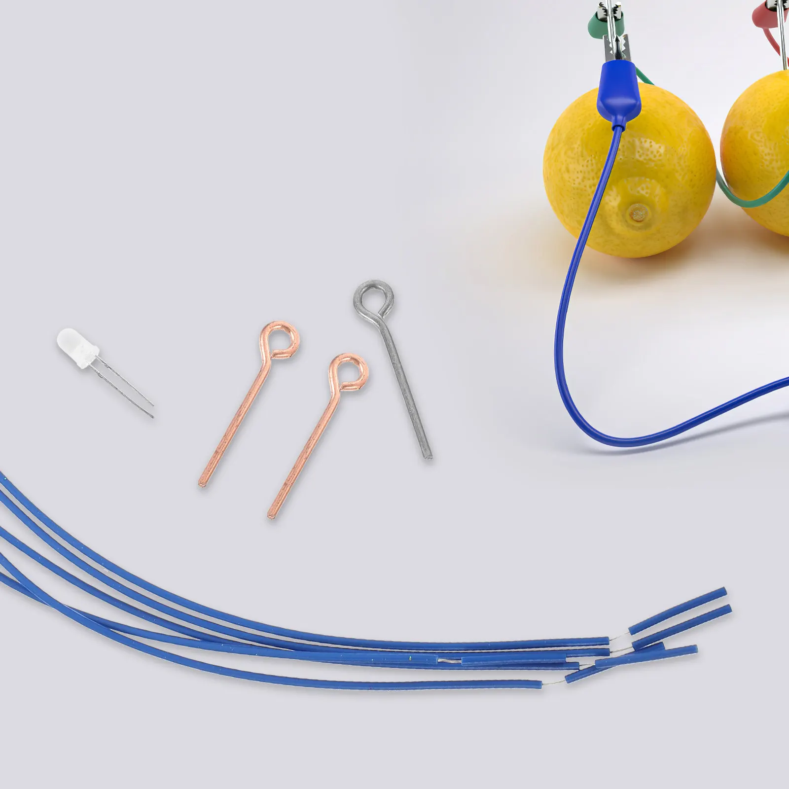 

1 Set Fruit Battery Science Experiment Kit Zinc Alloy Educational Electronic Clock Science Project Material Student Supply