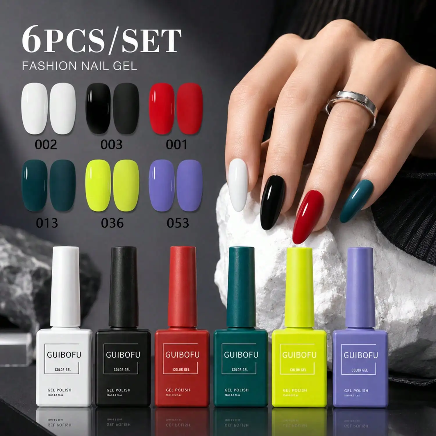 15ml Gel Polish Set,Matching Color Bottle Design,DIY Manicure Nail Art For Home Use,High-Contrast All-Season Nail Color Collecti