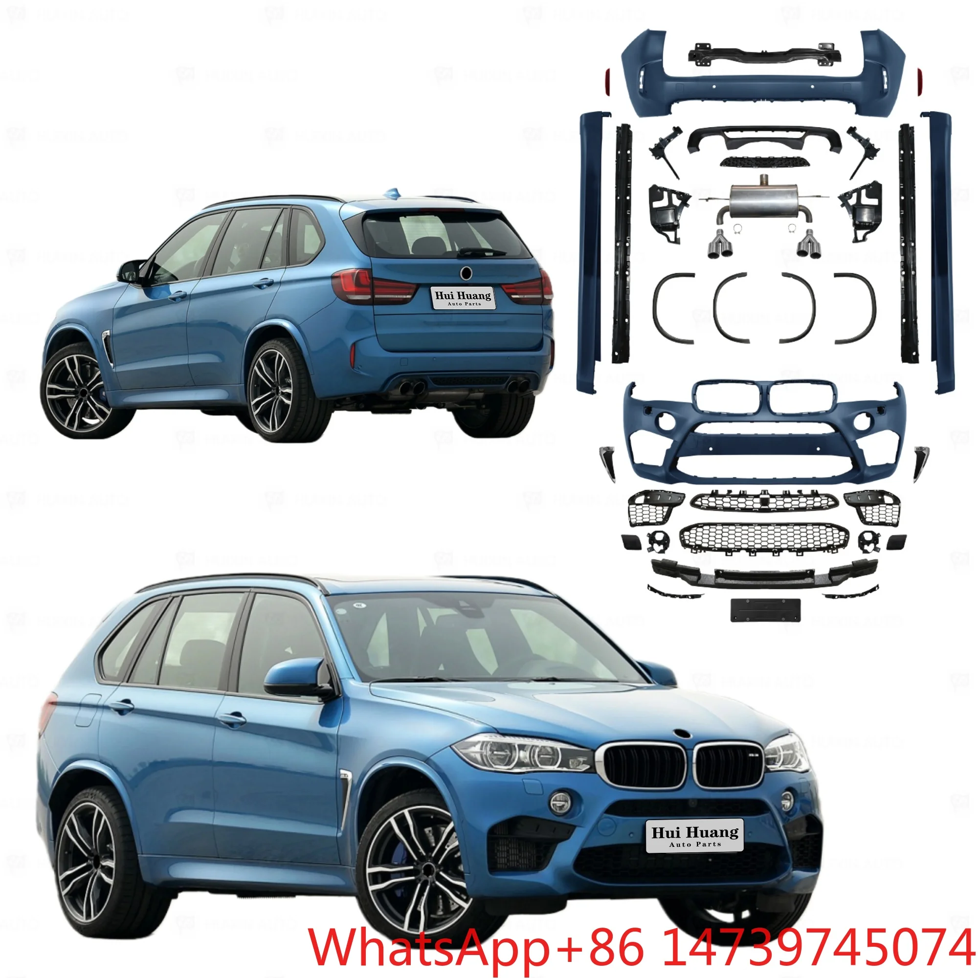 Facelift Body Kit F15 2013-2018 Upgrade To F85 X5M Style Front Bumper Grille Rear Bumper Tail Pipe PartsFull Car Body Kit Car Pa