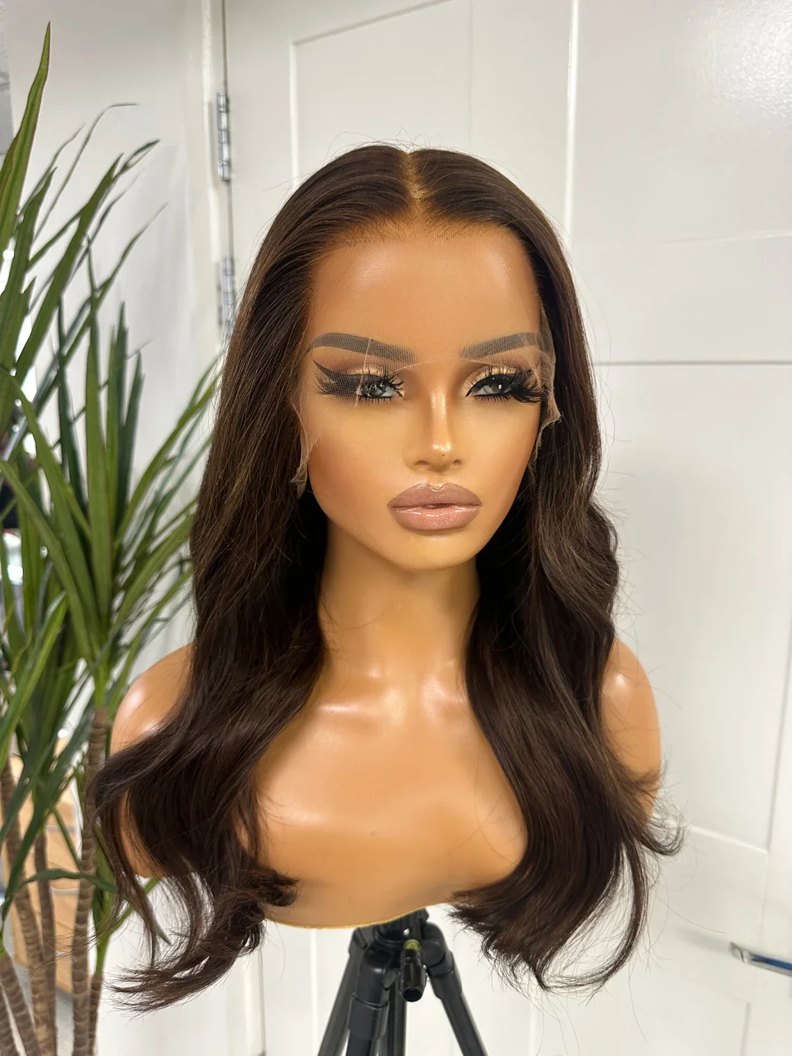 Long Glueless Soft Brown 28 Inch Wave 5x5 Silk Base Jewish Human Hair Wig With Baby Hair HD Lace European Hair Preplucked