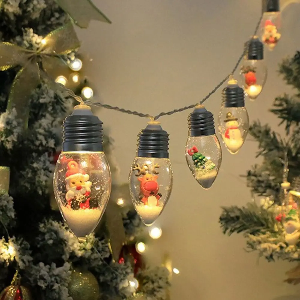 

Home Decoration Christmas Tree LED String Light Santa Claus Snowman Santa Decorative Lights Elk Cute Hanging Lamp Home