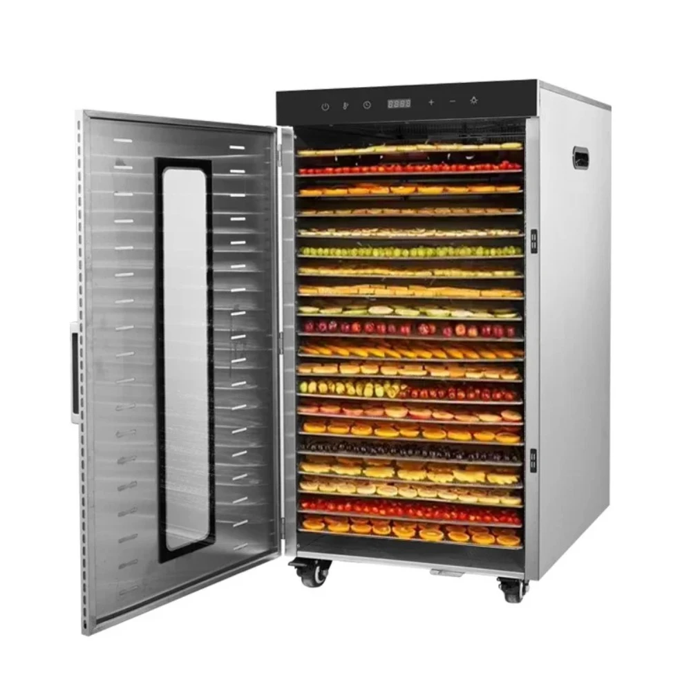 

Commercial Food Dehydrator 20 Trays Stainless Steel Double-layer Insulation Vegetable Fruit Flower Spice Meat Dryer with Light