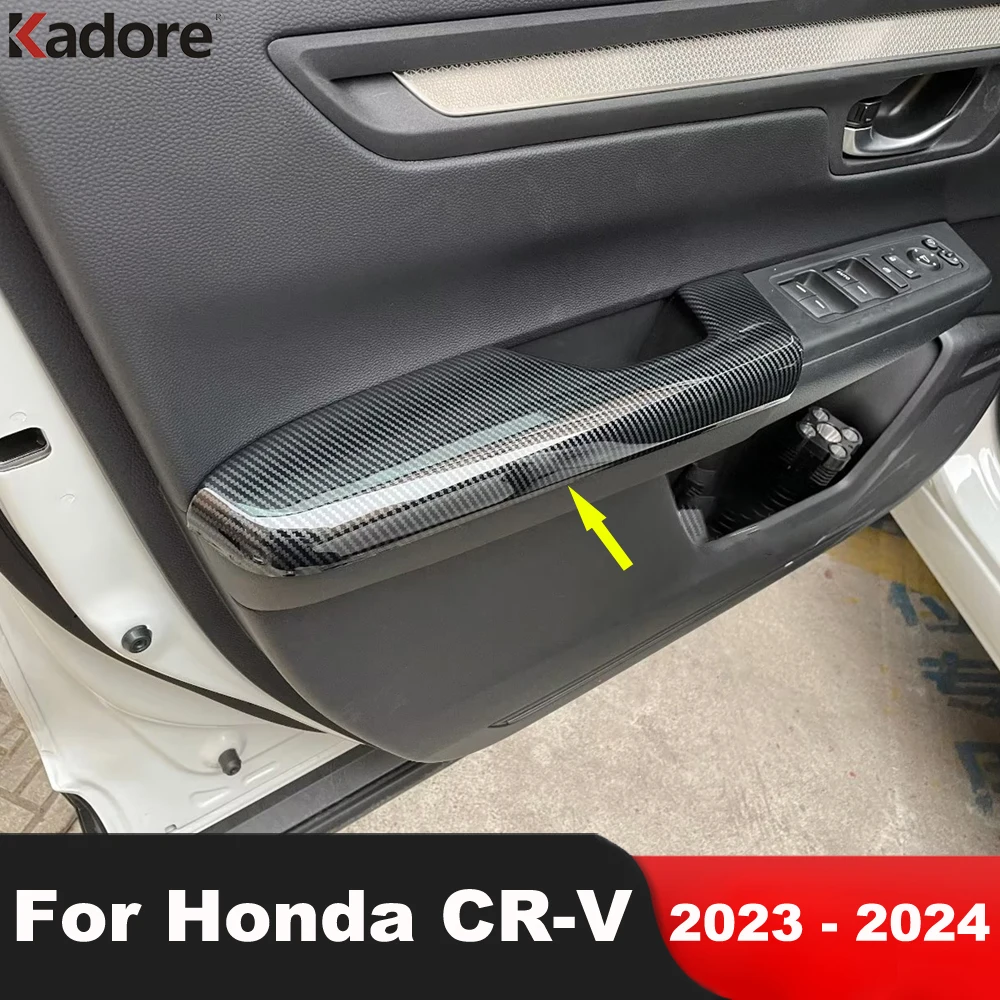 

Car Inner Inside Door Armrest Handle Panel Cover Trim For Honda CRV CR-V 2023 2024 Carbon Fiber Interior Molding Accessories