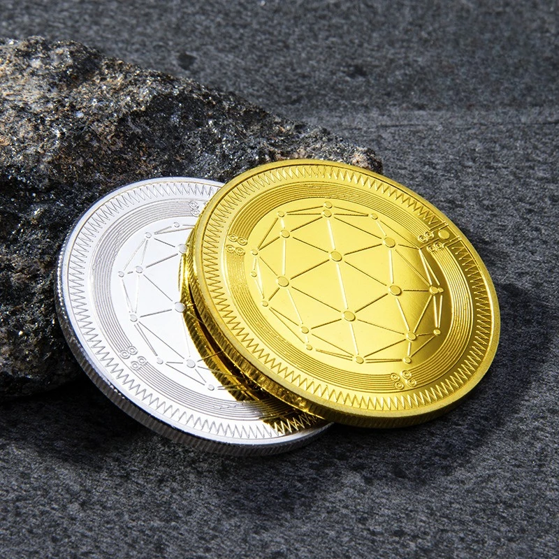 عملة تشفير ذهبية مطلية QTUM قابلة للجمع، عملات تذكارية مادية بيتكوين افتراضية